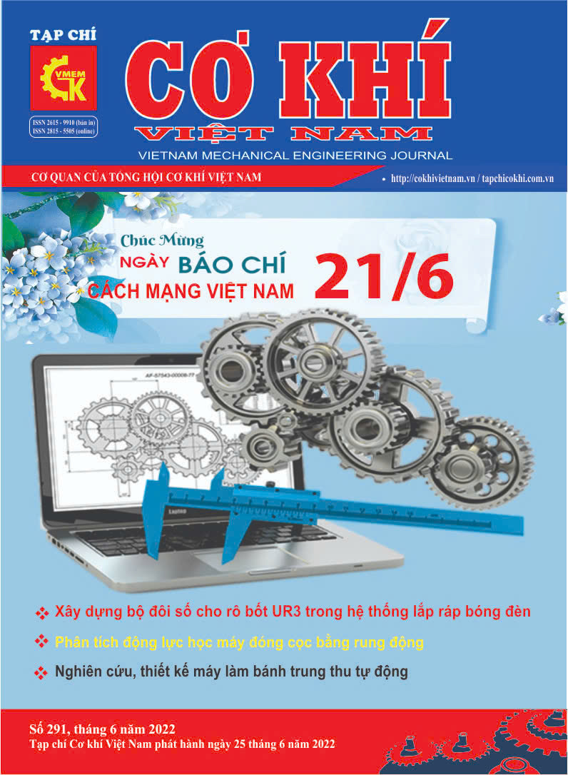 Bìa Tạp chí Cơ khí Việt Nam số 291, tháng 6 năm 2022
